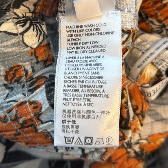 Urban Outfitters Orange and Gray Hawaiian Floral Print Pull on Joggers. Size Med - Picture 12 of 14